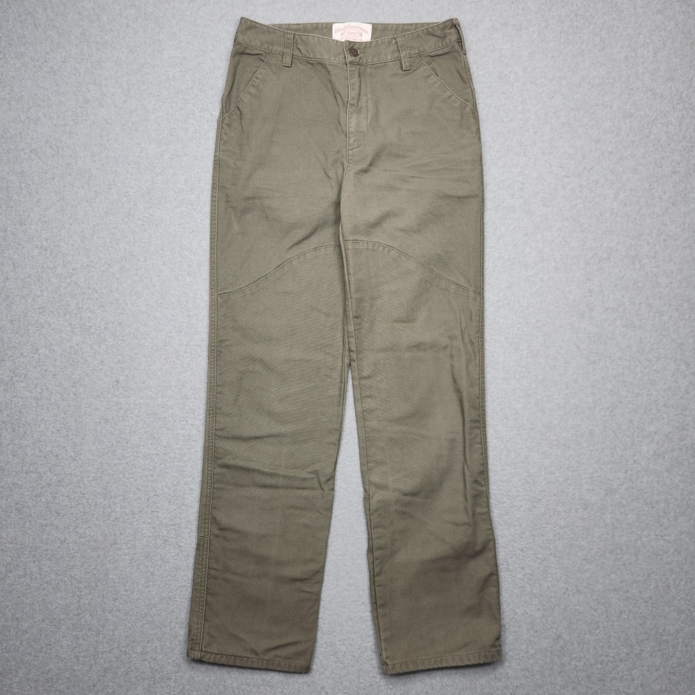 Filson Pants Womens‎ 4 (28x30) Green Brown Double Knee Canvas Outdoors